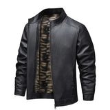 Vintage-Herren-Lederjacke mit Fleecefutter