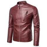Elegante Herren-Lederjacke mit Stehkragen
