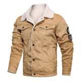Warme, elegante Herrenlederjacke mit Fleece