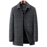 Eleganter Herren-Wollmantel – Grau
