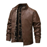 Vintage-Herren-Lederjacke mit Fleecefutter