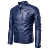 Elegante Herren-Lederjacke mit Stehkragen