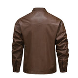 Vintage-Herren-Lederjacke mit Fleecefutter