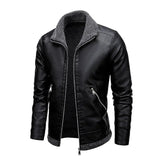 Elegante Herren-Lederjacke mit Fleece