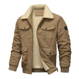 Herrenjacke aus Cord und Fleece