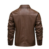 Herren-Bikerjacke aus Leder im Vintage-Stil
