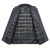 Eleganter Herren-Wollmantel – Grau