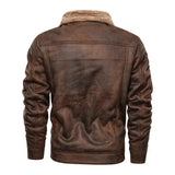 Warme, elegante Herrenlederjacke mit Fleece