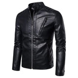 Elegante Herren-Lederjacke mit Stehkragen