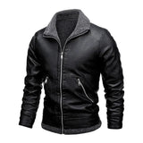 Elegante Herren-Lederjacke mit Fleece