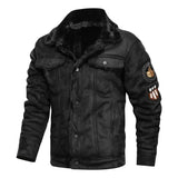 Warme, elegante Herrenlederjacke mit Fleece