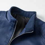 Herrenlederjacke mit Stehkragen – moderner Schnitt
