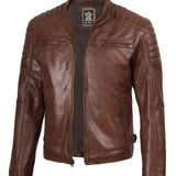 Wolfgang Herren-Lederjacke im Café-Racer-Stil