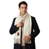 David Herrenschal aus Cashmere-Merino – Weiß