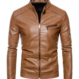 Herren-Lederjacke mit Fellbesatz