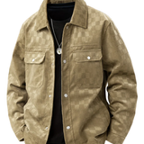 Karierte Herrenjacke in Wildlederoptik