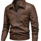 Elegante winddichte Herren-Lederjacke
