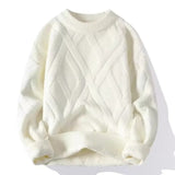 Herrenpullover mit Zopfmuster