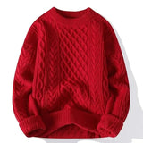 Herrenpullover mit Zopfmuster