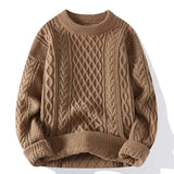 Herrenpullover mit Zopfmuster