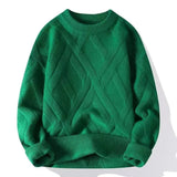 Herrenpullover mit Zopfmuster